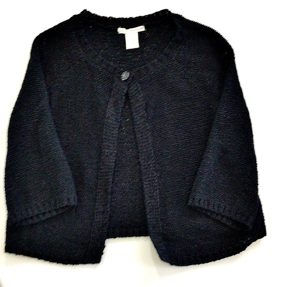 Sarah Spencer Womens Black Open Knit One Button Sweater, 8 - Picture 1 of 2